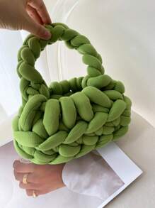 Bolso de mano crochet hecho a mano y calado, de unicolor y de moda