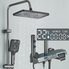 Black Shower Set Shower System Shower Mixer Rain Shower Hand Shower - Xám - Xem 1