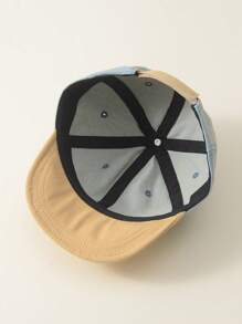 1pc Unisex Denim Patchwork Adjustable Soft Brim Baby Baseball Cap, Suitable For Spring, Summer And Autumn Daily Wear - Khaki - View 9