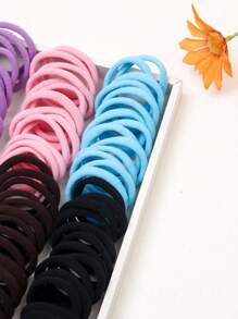 100pcs Medium & Large Size High Elasticity Hair Ties, Gentle On Hair, Suitable For Ponytail, Bun And Daily Use