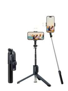 Perche à selfie sans fil de 93 cm/36,6 po de hauteur avec télécommande sans fil et éclairage de remplissage LED, convient à divers modèles de smartphones, diffusion en direct, photographie, assistant de voyage idéal compatible avec et Android pour les vacances d'été, les voyages, l'éclairage de remplissage, les activités de plein air, le trépied de diffusion en direct