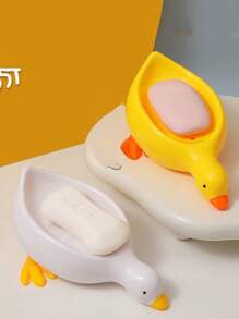 1 Pack Cartoon Cat Plastic Soap Box Creative Cute Bathroom Soap Box Stand Bathroom Drain Soap Box Holder