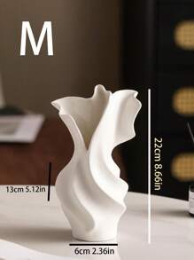 1pc 创意陶瓷花瓶带储水旋转美学装饰高端客厅玄关桌面干花摆件酒店装饰家居装饰 - 彩色 - 查看 12