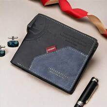 CarrKen 男士人造皮革拉链钱包 - 黑色和棕色双色设计，多个卡槽，纤薄双折，完美的情人节礼物，男士钱包 | 双折钱包 | 金色品牌大容量多卡槽，商务休闲风格，生日礼物，毕业礼物，父亲节礼物