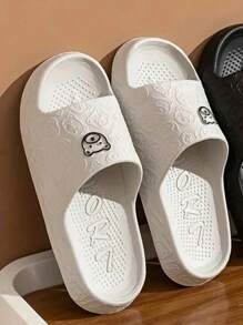 女士黑色厚底 EVA 时尚防滑轻便休闲拖鞋，街头和沙滩夏季服装 - 灰色 - 查看 3