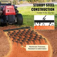 Drag Harrow, 4''x5.6''/4'' X 5''/4''x4'' Heavy-Duty Chain Harrow, Q235 Steel ATV UTV Tractor Attachments Field Drag Mat For Sod Prepping, Seeding Lawns, Landscape Leveling, Harrow Rake For Gravel Driveway Yard - 4x4ft Steel wire - 查看 2
