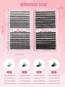 640800PCS D Curl Single Eyelash Bundle Large Capacity 30D+40D+60D+80D 9-16mm DIY Eyelash Bundle Natural Look & Ultra Thick & Slim & Ultra Soft & Ultra Light Reusable Personal Split False Eyelashes Eyelash Extension Kit With Makeup Tools 2 Mascara Brushes For Beginners To Use At Home Or In Everyday Life & Weddings & Dates & Parties & Music Festivals & Halloween & Happy Christmas