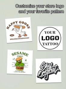 12-300 Pcs Custom Temporary Tattoo Stickers, Personalized Wedding Tattoo Stickers, Customized Valentine's Day Gifts, Customized Text, Logo, Thank You Stickers, Children's Stickers, Party Stickers, Suitable Graduation, Birthday Gifts, Bride Groom Decor, Bachelorette Party, Ideal Gifts For Him/Her, Lovers, Friends, Girls, Besties, Multi-Functional, Ornamental, Letter