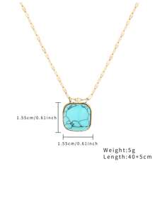 Western Country Turquoise Series Necklace Bracelet Ring Earrings, Bohemian Holiday Style Elegant Fashion Stainless Steel Plating 18K Gold, Party Banquet Gifts, Daily Wear First Choice