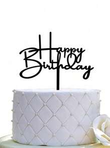 10pcs Happy Birthday Acrylic Cake Topper, Birthday Cake Decor Topper, Party Decor Supplies, Modern Letter Graphic Cake Top Decoration Mirror Golden Acrylic Multifunctional Cake Decor Topper, For Birthday Party Decoration Ideas, Perfect Keepsake For Your Family And Friends, Valentine Day - Multicolor - View 3