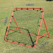 1pc 1m*1m Red Rebound Net, Portable Double-Sided Bounce Back Soccer Training Net