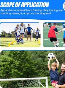 1pc Yellow Inflatable Soccer Ball Shooting Target Net, Penalty Kick Accuracy Training Tool, Goalkeeper Saving Practice, Soccer Training Equipment For Teenagers - Yellow - View 5