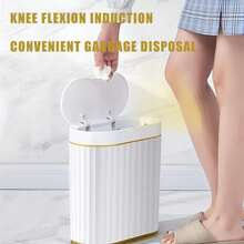 Cubo de Basura - Cubo de Basura Inteligente Delgado de 7 l, Cubo de Basura Inteligente Impermeable,Cubo De Basura Inteligente con Tapa,Cubo de Basura con Sensor De Movimiento para Dormitorio, Baño - 1 - Ver 7