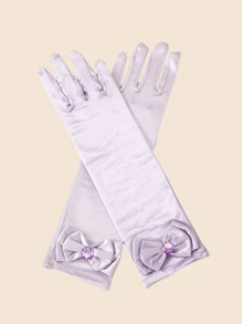 1/10双儿童牛奶丝手套，冰雪公主服装配饰，舞台表演公主裙魔法手套，适合演出、角色扮演、派对，是送给孩子的绝佳礼物 - 黃色 - 查看 15