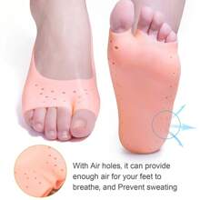 2pcs Soft Silicone Moisturizing Gel Socks For Foot Care Protector Relieve Dry Cracked Peeling Heels Shoes Insole Pedicure - Multicolor - View 8