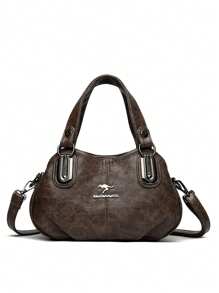 三层大容量设计师手提包，柔软皮革女士单肩斜挎包，2024新款奢华托特包 - 咖啡 - 查看 4