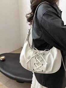 2024 New Wrinkled Cloud Design Handbag, Versatile Casual Tote Bag, Crescent-Shaped Clutch Purse For Women