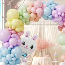 Kit de arco de guirnalda de globos de primavera de 150 piezas, guirnalda de globos de colores pastel macaron con globo de lámina de conejo grande, adecuado para baby shower de primavera, fiesta con tema de conejo, fiesta de cumpleaños, suministros de decoración - Multicolor - Ver 7