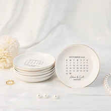 Personalized Ring Tray, Couples Jewelry Tray, Wedding Anniversary Ring Dish, Wedding Gift For Friends, Ceramic Memorabilia, Suitable For Newlyweds, Birthday, Graduation And Other Occasions - White - View 7
