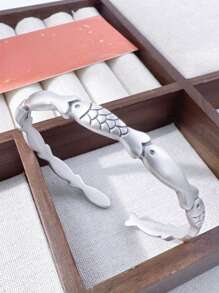 New Arrival 925 Sterling Silver 20g Elegant Small Fish Style Bracelet, Fashion Accessory For Women, Suitable For Party, Wedding, Jewelry Gift - Antique Silver - View 5