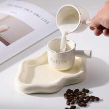 NJCHARMS 1pc, Ceramic Coffee Measuring Cup, Espresso Cups, Espresso Shot Cup With Handle, Spouts Espresso Cups, Espresso Pouring Cup, Espresso Measuring Cup, Coffee Measuring Cup, Kitchen Accessories, Party Supplies, Kitchen Gadgets School Supplies Back To School