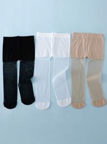 3 pares de meias sem costura anti-mosquito leves e respiráveis para bebês e meninas, leggings confortáveis e macias, adequadas para uso diário