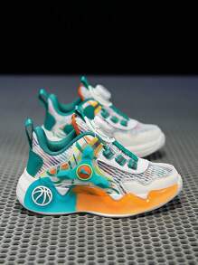 Kids' Fashionable Summer Breathable Sports Shoes, Contrast Color Design With Luminous, Adjustable Rotating Strap, Anti-Slip & Shock-Absorbing, Suitable For Daily Wear - Multicolor - View 5