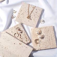 1个米色天然复古首饰托盘 - 优雅多功能收纳展示方案，适用于戒指、耳环和项链 - 独特的家居装饰配件，完美适用于圣诞节、感恩节、新年和情人节等节日庆典 - 非常适合整理您的首饰收藏，提升家居美感