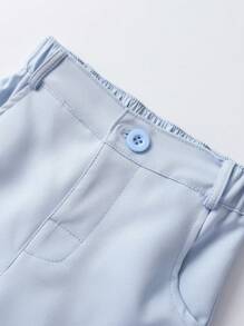 BOARNSEORL Light Blue Shorts For Young Boys, Casual Versatile Design Suitable For Daily Outings, Holidays, Travel, School, Summer