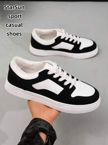 Damen Leder-Plissee atmungsaktiv Lederoberfläche multifunktionale Mode-Lässig-Schuhe, flache rutschfeste Schnürschuhe mit runder Zehenpartie und Gummisohle, Lässig-Sneaker im Patchwork-Farbdesign im Retro-Stil für den täglichen Gebrauch, Plateau-Lässig-Schuhe