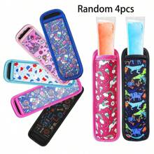 8 pièces/set Manchons de sucette glacée, manchons d'isolation de sucette glacée, manchons de support de sucette glacée congelée, sacs colorés de manchons de sucette glacée, supports de sucette glacée réutilisables et lavables, fournitures d'été, articles ménagers - Multicolore - Voir 7