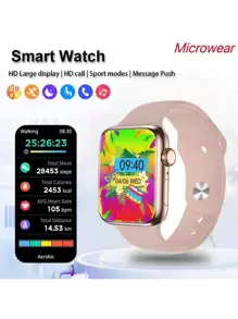 Microwear NEW 2025 HOT 2.07" Unisex Full Touch Smart Watch - Outdoor Sports Fitness Watch, Call Receive& Message Reminder, Multiple Sport Modes, Remote Camera/Music, Activity Tracker, Compatible With Android & IOS, USB Rechargeable,Alloy Case, TPU Strap, Long Battery Life, Christmas Gift, Thanksgiving, New Year Holiday Gift