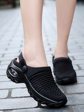 Women's Breathable Mesh Thick Bottom Sandals, Casual Comfortable Air Cushion Shoes, Comfortable Walking Shoes