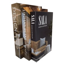 Kit 3 Fake Books Desk Book Organizer Box Decorative Object Holder - 現代設計 - 查看 2
