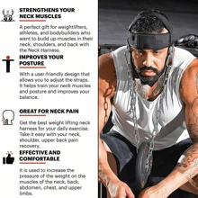 1pc Head And Neck Training Harness With Chain Strengthen Neck And Chin Muscles With Weight Lifting Exerciser Straps Gym Accessories - Blue - View 3