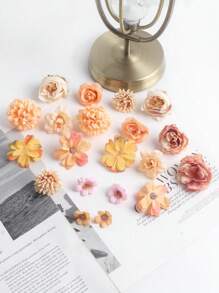 20pcs Fake Flower Head Set Plus Box Artificial Rose Daisy Flower Head For DIY Garland Flower Bouquet Wedding Crafts Bridal Party Shower Home Decoration Wedding Car Shoes Hat
