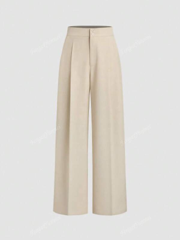 New High Waisted Straight Wide Leg Palazzo Pants, Casual Trousers For Women