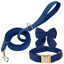 3pcs/Set New INS Style Velvet Swan Collar & Leash Set, Adjustable Collar With Bow Tie, Suitable For Medium & Large Female Dogs - Multicolor - View 15