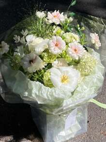 20 张/包厚珍珠光泽薄纸、防水鲜花包装纸、花束用皱纹纸 - 綠色 - 查看 6