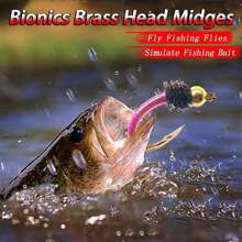5/10 件/盒 快速下沉黄铜头蠓饵 钓鳟鱼/鲈鱼/鲤鱼 苍蝇诱饵