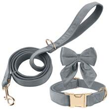 3pcs/Set New INS Style Velvet Swan Collar & Leash Set, Adjustable Collar With Bow Tie, Suitable For Medium & Large Female Dogs - Multicolor - View 18