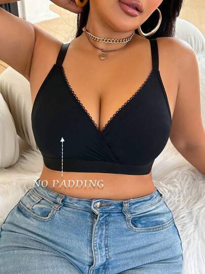 1 pieza Sostén de mujer sin alambres y sin relleno talla grande