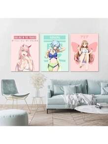 1PC Anime Kawaii Sweet Lovely Girls Sexy Figure Poster Ideal Gift Canvas Painting Posters And Print Wall Decor Room Decoration Wall Art Pictures Aesthetic For Living Home Bedroom Decor No Frame