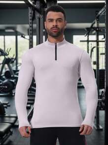 High Elastic Quick-Dry Breathable Lightweight Stand Collar Zip-Up Sports Jacket, Gym Outdoor Running Athletic Jacket