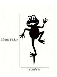 1 件金属青蛙花园桩装饰艺术剪影、庭院露台装饰、花园柱、独特庭院艺术、花园剪影、花园雕塑和庭院艺术 - 黑 - 查看 2