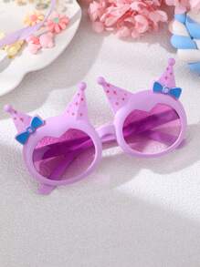 1 Pc Girls Princess Bowknot Fashion Glasses, Fashion Kids Eyewear For Runway Show, Spring Travel, Cross-Border