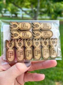 10 张/包趣味贺卡礼物，F-BOMBS 木制炸弹标志板，幽默和搞笑新奇 - 彩色 - 查看 2