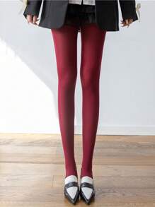 1双/4双装女士纯色丝绒连裤袜,120D防勾丝,性感保暖,糖果色系,适合春秋季穿着,舒适透气 - 彩色 - 查看 13