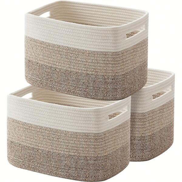 1pc Woven Storage Basket, And Decorative, Features Handle For Easy Carrying, Can Be Used To Organize Clothes, Toys, And Miscellaneous Items, Helps Tidy Up Home Space And Keep Things Orderly