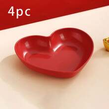 1pc Heart-Shaped Plastic Plate, Holiday & Wedding Snack Plate, Cake Stand, Appetizer Plate For Cakes, Fruits, Sweets And Snacks, Suitable For Valentine's Day, New Year, Holidays, Weddings, Birthdays And Parties,School Supplies - Red - View 10